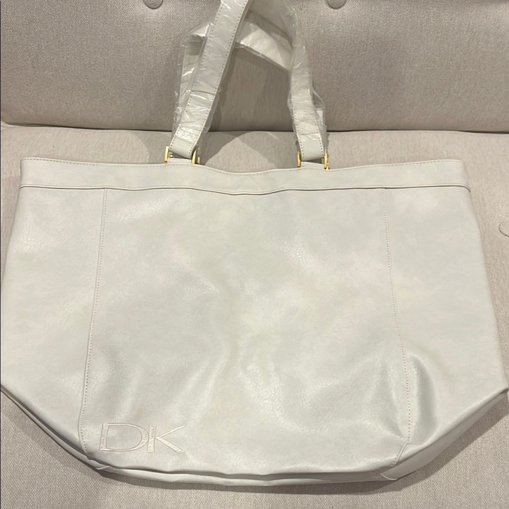 Donna Karen White Large Tote Bag Beach Bag great for travel